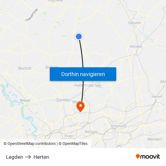 Legden to Herten map