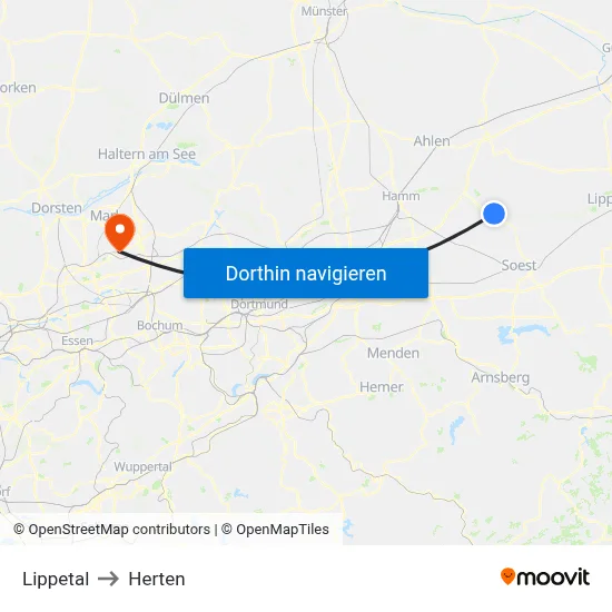 Lippetal to Herten map