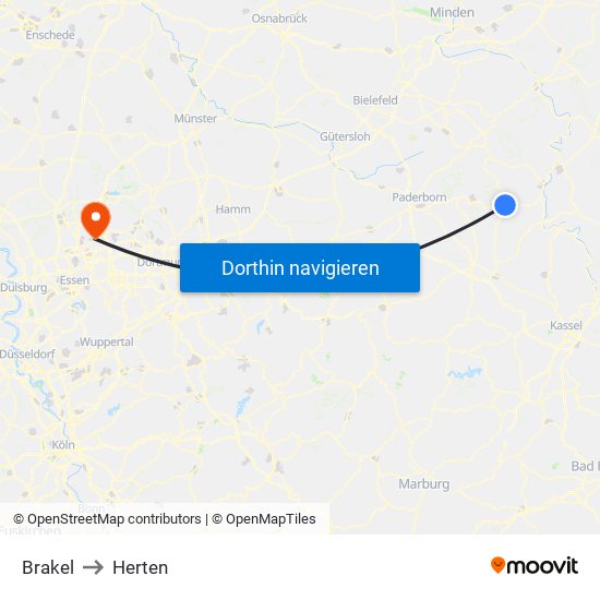 Brakel to Herten map
