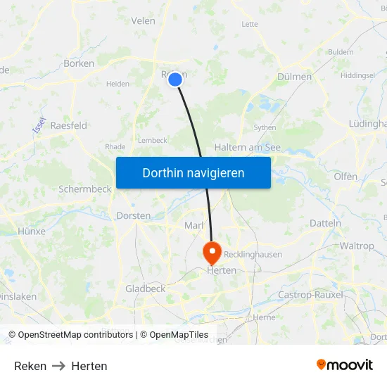 Reken to Herten map