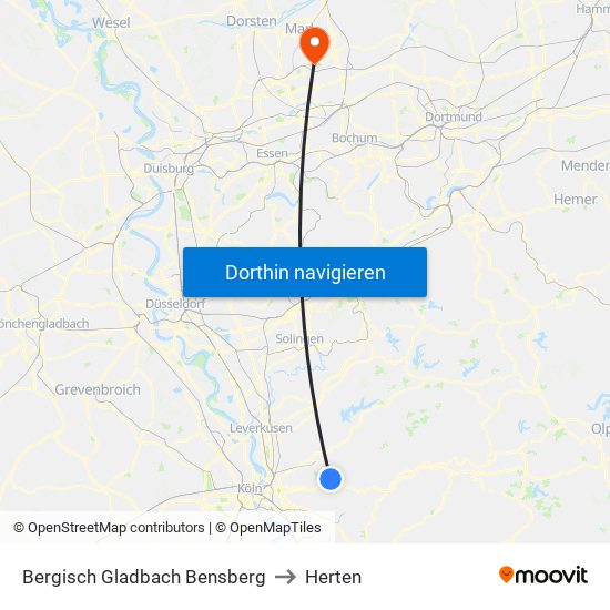 Bergisch Gladbach Bensberg to Herten map