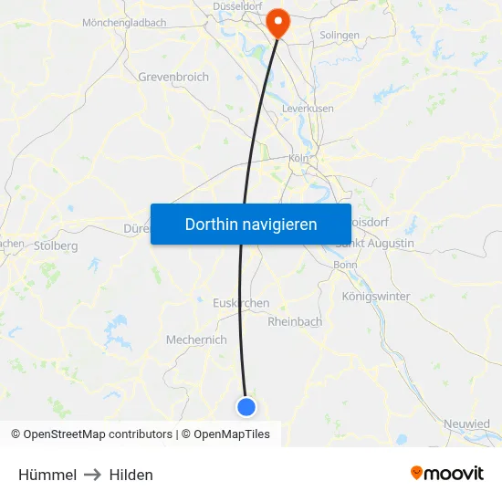Hümmel to Hilden map