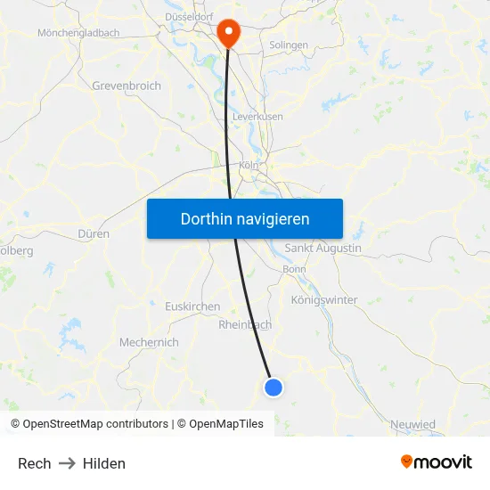 Rech to Hilden map