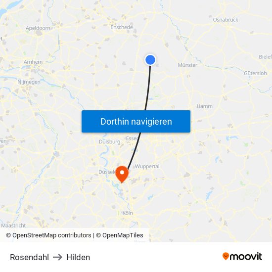 Rosendahl to Hilden map