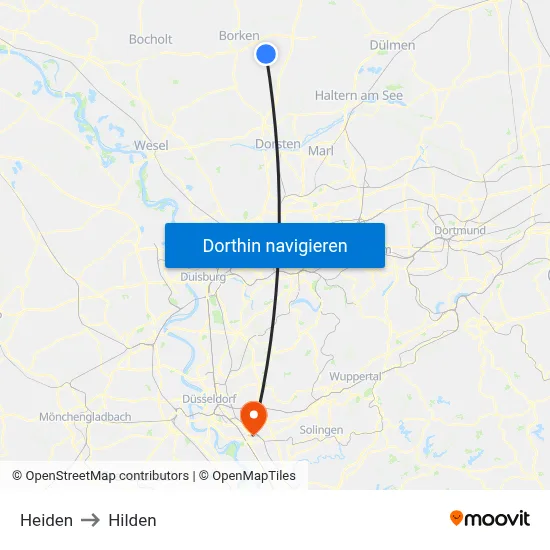 Heiden to Hilden map