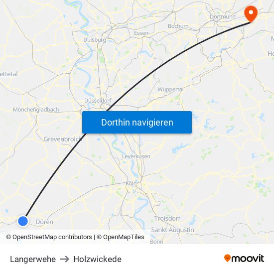 Langerwehe to Holzwickede map