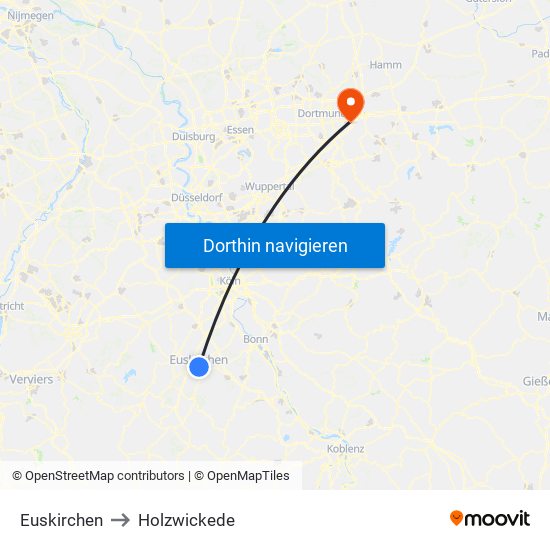 Euskirchen to Holzwickede map