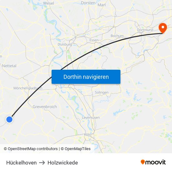 Hückelhoven to Holzwickede map