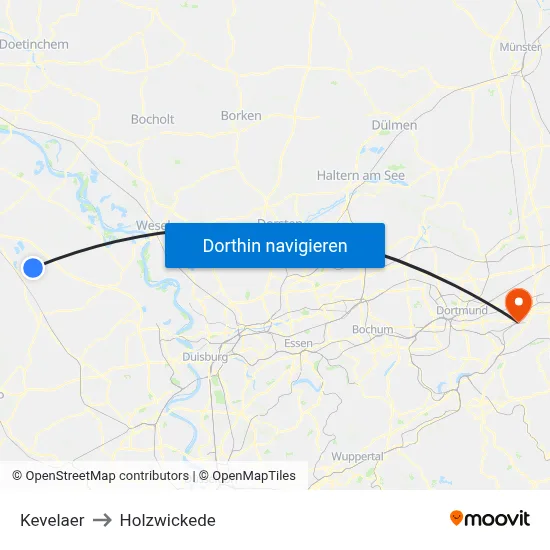 Kevelaer to Holzwickede map