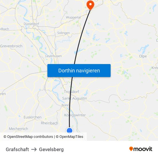 Grafschaft to Gevelsberg map