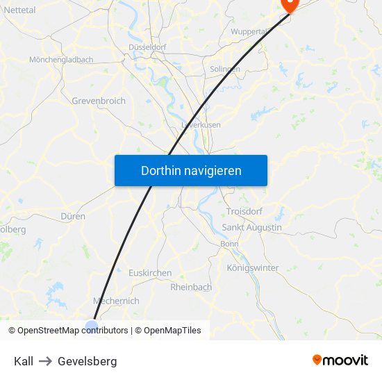 Kall to Gevelsberg map