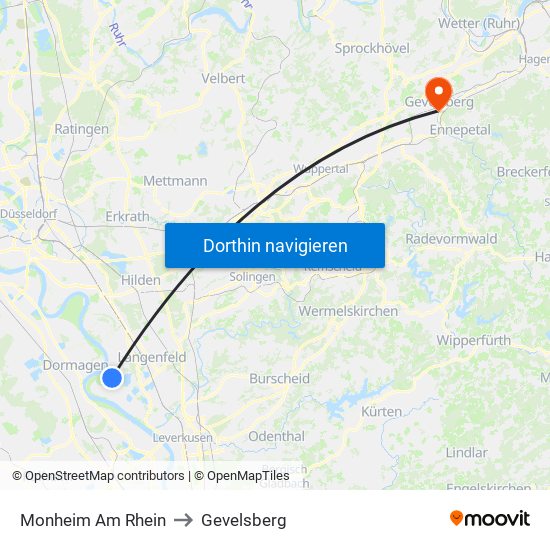 Monheim Am Rhein to Gevelsberg map