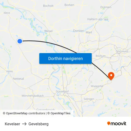 Kevelaer to Gevelsberg map