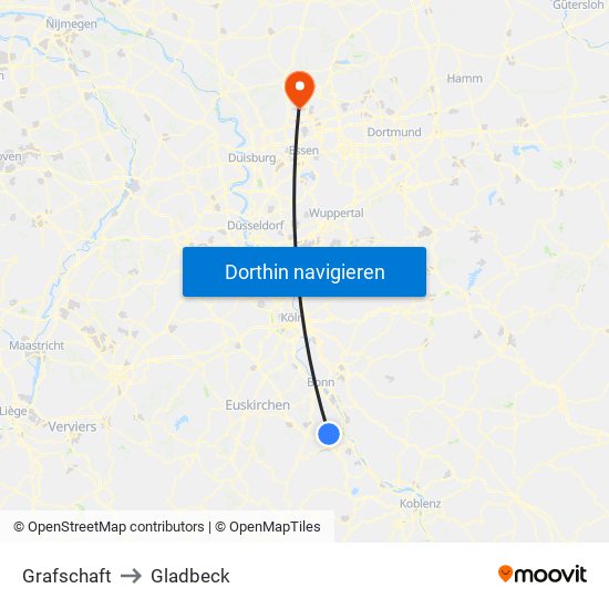 Grafschaft to Gladbeck map