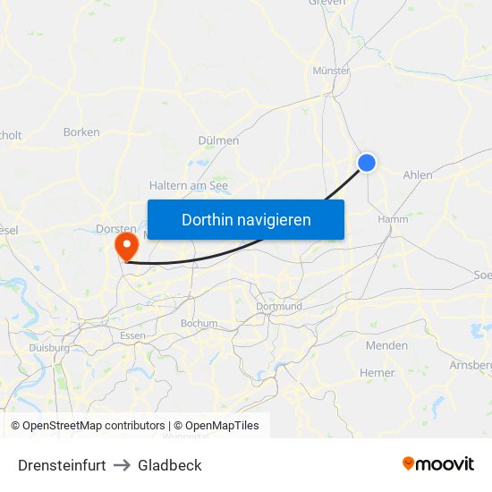 Drensteinfurt to Gladbeck map