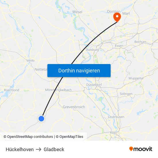 Hückelhoven to Gladbeck map