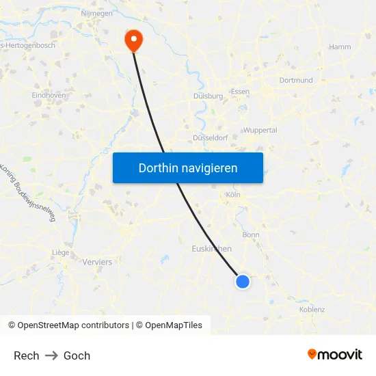 Rech to Goch map