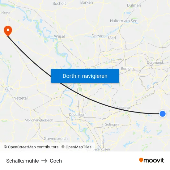Schalksmühle to Goch map