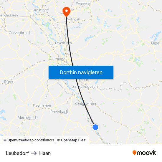 Leubsdorf to Haan map