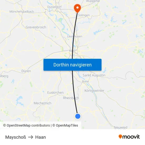 Mayschoß to Haan map