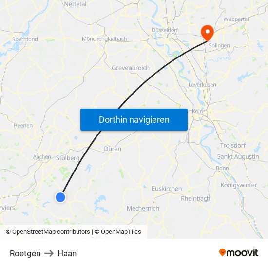 Roetgen to Haan map