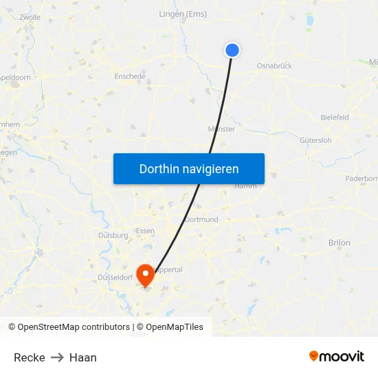 Recke to Haan map