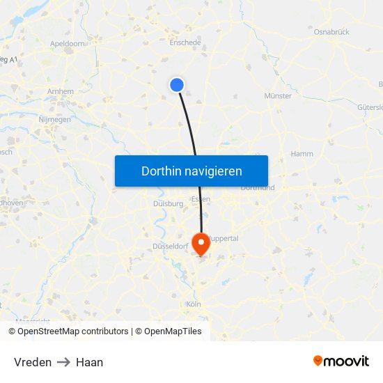 Vreden to Haan map