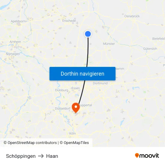 Schöppingen to Haan map