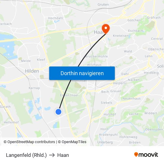 Langenfeld (Rhld.) to Haan map