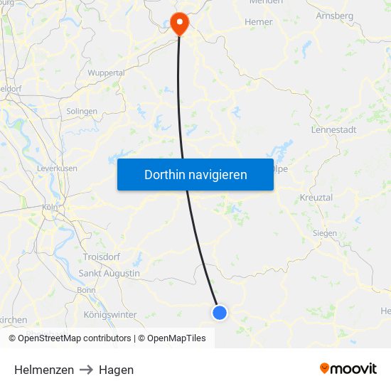 Helmenzen to Hagen map