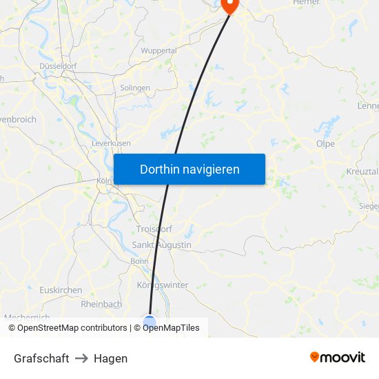 Grafschaft to Hagen map