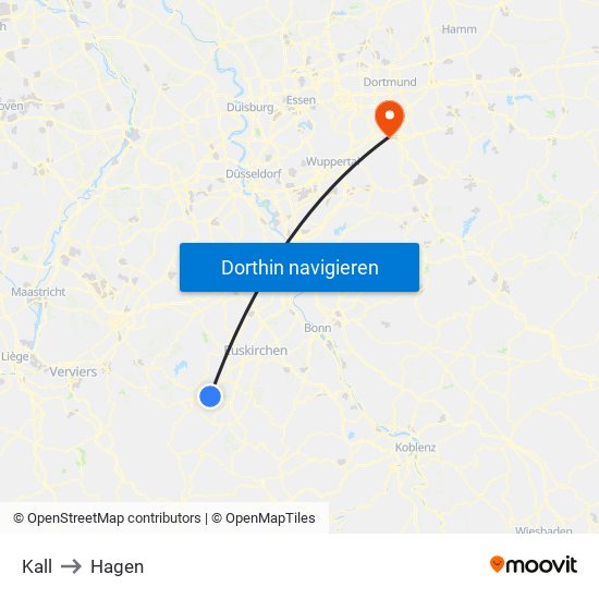 Kall to Hagen map