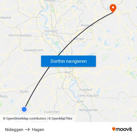 Nideggen to Hagen map