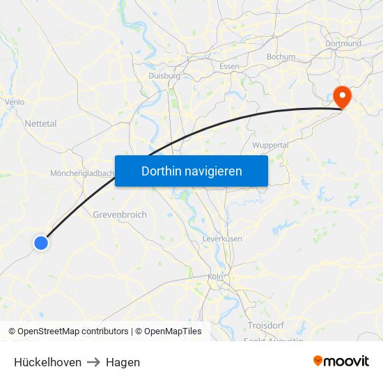 Hückelhoven to Hagen map