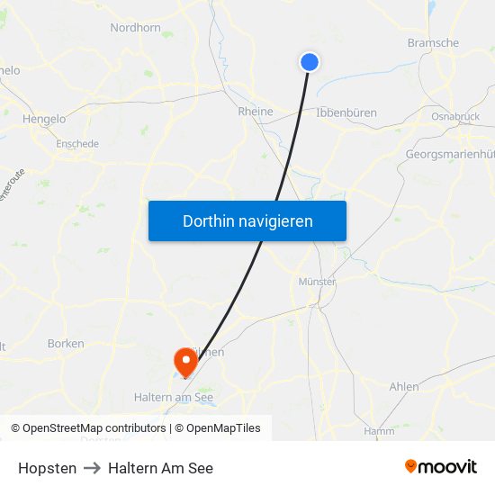 Hopsten to Haltern Am See map