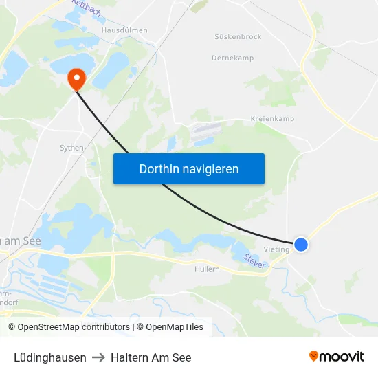 Lüdinghausen to Haltern Am See map