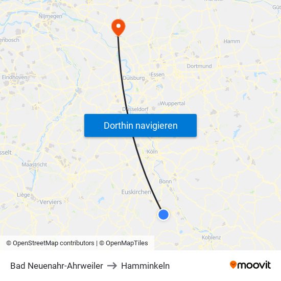 Bad Neuenahr-Ahrweiler to Hamminkeln map