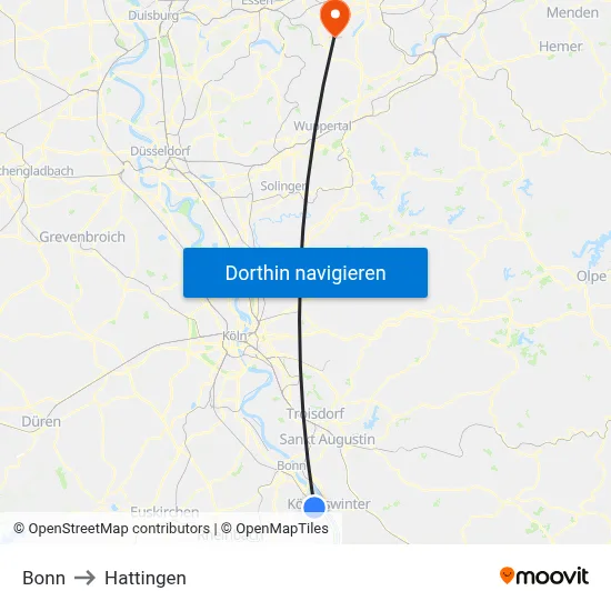 Bonn to Hattingen map