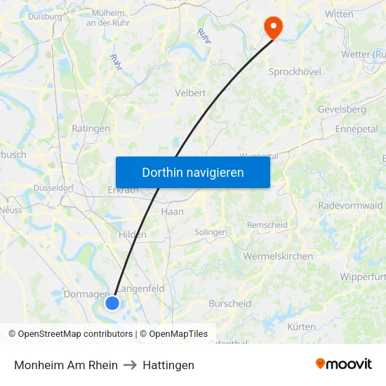 Monheim Am Rhein to Hattingen map