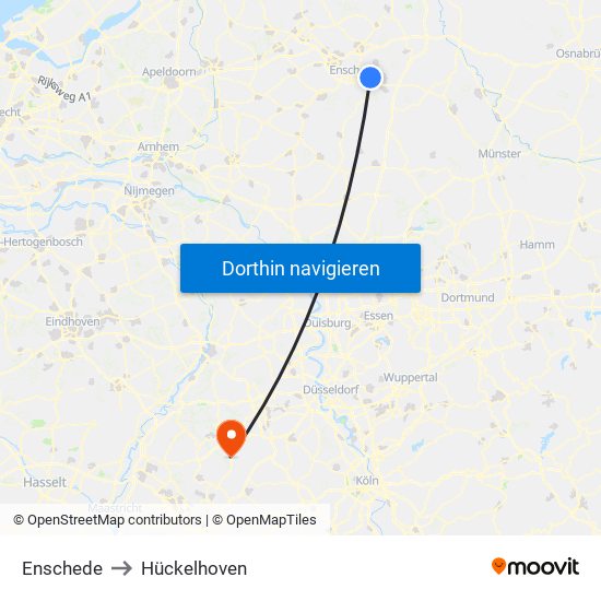 Enschede to Hückelhoven map