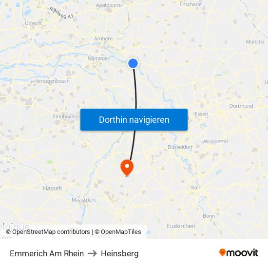 Emmerich Am Rhein to Heinsberg map