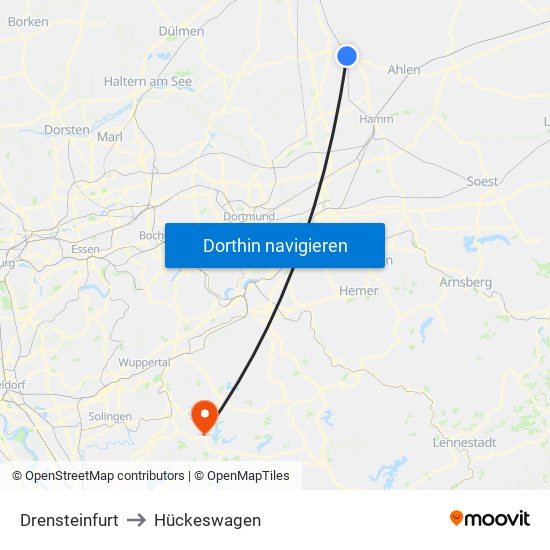 Drensteinfurt to Hückeswagen map