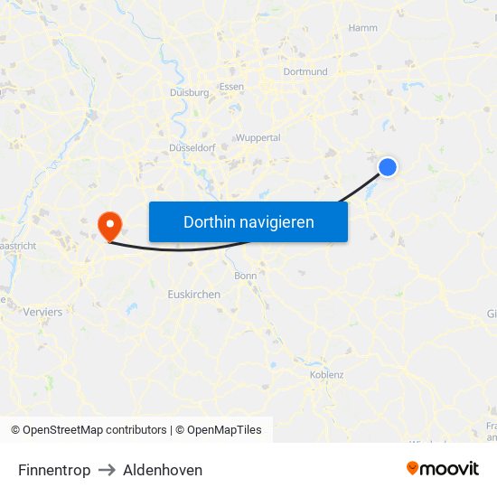 Finnentrop to Aldenhoven map