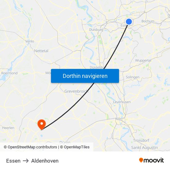 Essen to Aldenhoven map