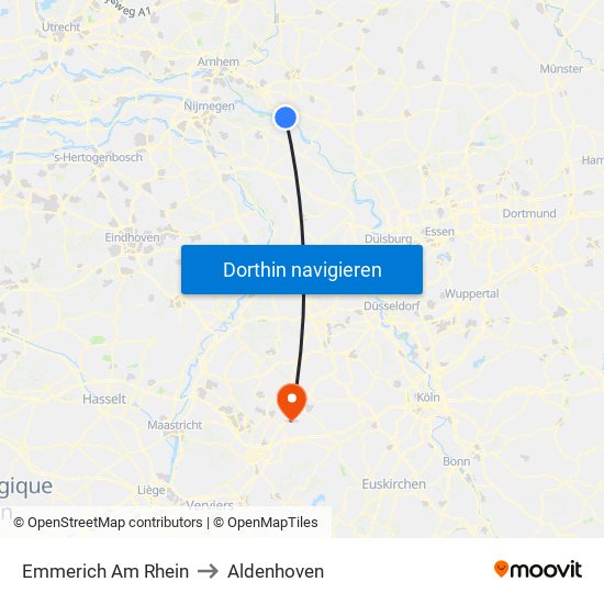 Emmerich Am Rhein to Aldenhoven map