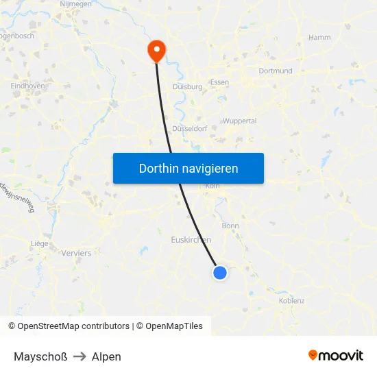 Mayschoß to Alpen map