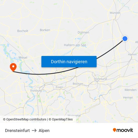 Drensteinfurt to Alpen map