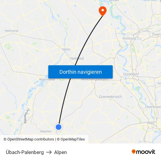 Übach-Palenberg to Alpen map