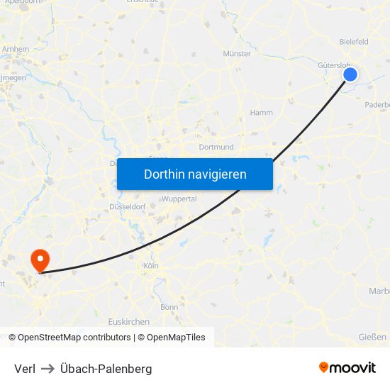 Verl to Übach-Palenberg map