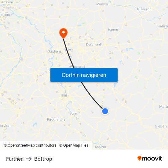 Fürthen to Bottrop map